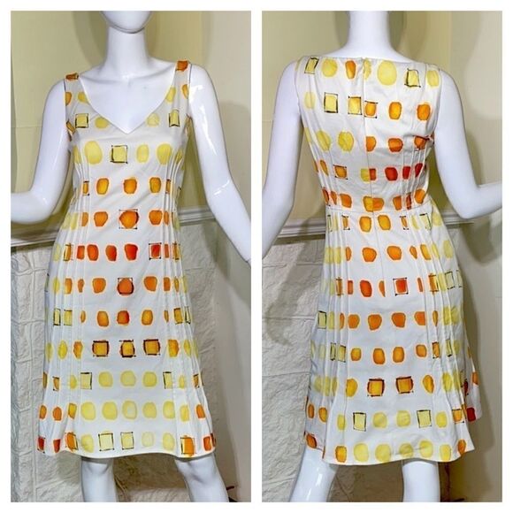 Akris Punto Sleeveless Cotton Print Dress - Picture 1 of 10